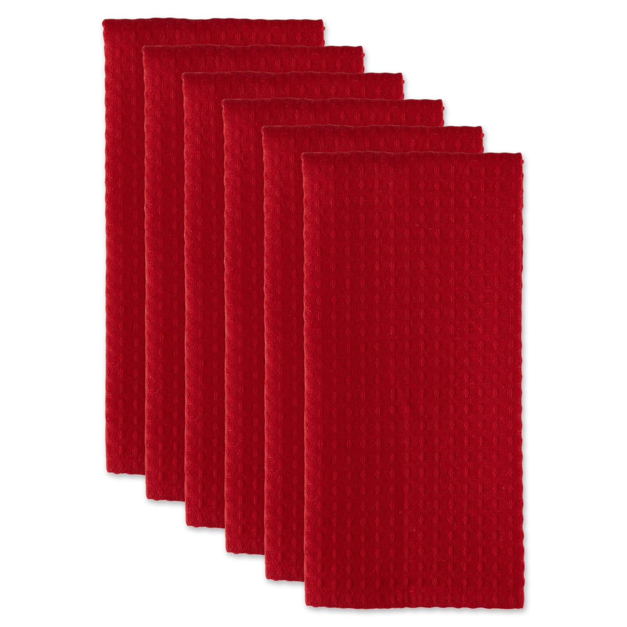 DII® Red Recycled Cotton Waffle Dish Towels, 6ct.
